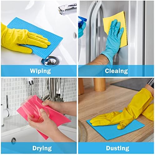 HOMEXCEL 10PK Swedish Dishcloths for Kitchen, Absorbent Dish Cloths, 7x6in - Image 4