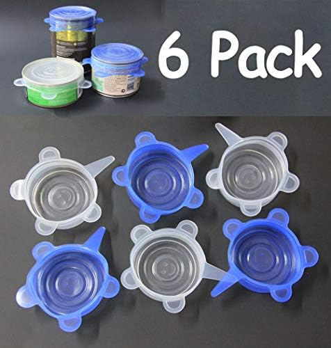 COMTIM Pet Food Can Lids, Silicone Stretch Can Lids Covers for Dog Cat Food, Reusable Expandable Universal Size Fit Most Cans and Jars, 6 Pack - Image 2