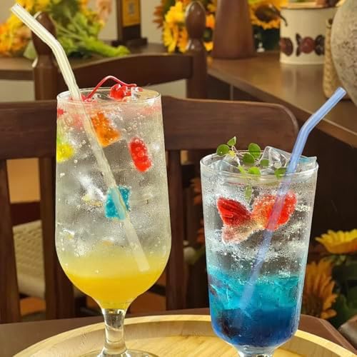 6-Pack Reusable Glass Straws Set, Clear Glass Drinking Straw, Cute Colorful Straws with Cleaning Brush, 8''x8MM - Image 6