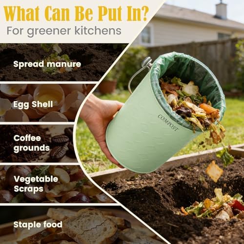 AOSION Countertop Compost Bin Kitchen,Odorless Indoor Compost Bin with Lid - Image 5