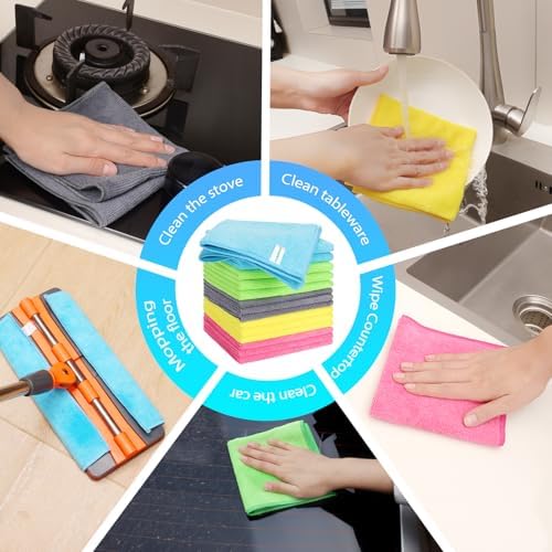 15Pcs Microfiber Cleaning Cloths, Cleaning Rag for Home, 11.5"x11.5" - Image 6