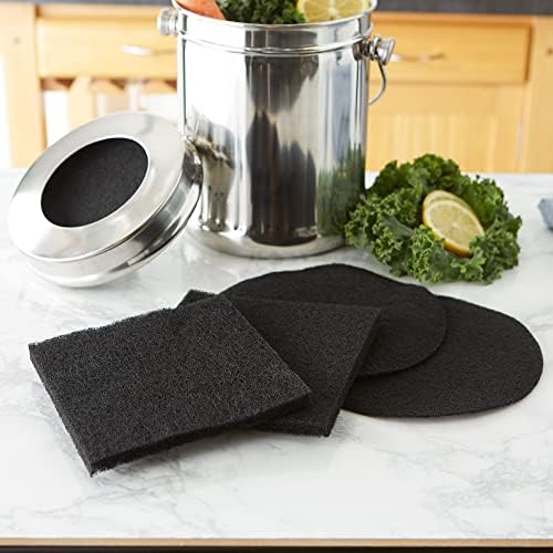 RSVP International Charcoal Compost Bin Filter 2-Piece Set Helps Keep Kitchen Smelling Fresh, Replacement - 1/2 Gallon Bin/Pail - Image 5