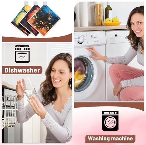 Lucomb 10 Pack Swedish Dishcloth Cellulose Sponge Cloths Bulk, Reusable Absorbent Kitchen Towels Dish Cloths Set Quick Drying Washable for Dishes Counters - Image 6