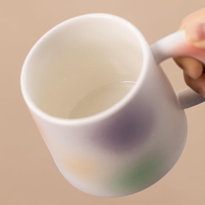 11.6oz Kiln-Change Rainbow Ceramic Coffee Mug, 1340℃ High-Fire Unique Glaze Tea Cup - Lead-Free, Microwave Safe, Unite Gift for Coffee/Tea Lovers & Friends