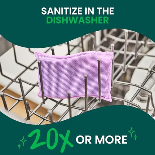 Scotch-Brite Dobie Stay Clean Scrubbers, Non-Scratch Dual-Sided Dish Sponges with Absorbent Cloth Side, Odor Resistant Scrubbing Pads for Dishes and Household Cleaning, 8-Pack - Image 5