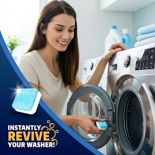 Washing Machine Cleaner Tablets 24 Pack - Deep Cleaning Tablets for Front & Top Load, Works With HE Washers, Removes Residue, Odor & Pet Hair - 12 Month Supply of Washer Cleaner Descalers, Septic Safe - Image 2