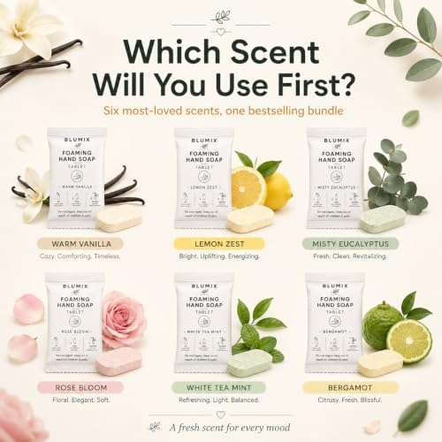 Foaming Hand Soap Refill Tablets, Concentrated Hand Soap Tablets, Just Add Warm Water, For Reusable Foaming Soap Dispensers (6 Count, Variety, Refill Only) - Image 3