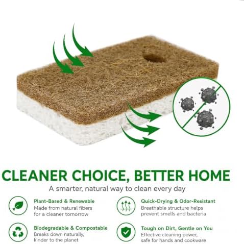 8 Pack Eco Friendly Kitchen Sponges with 2 Sponge Holders - Image 4