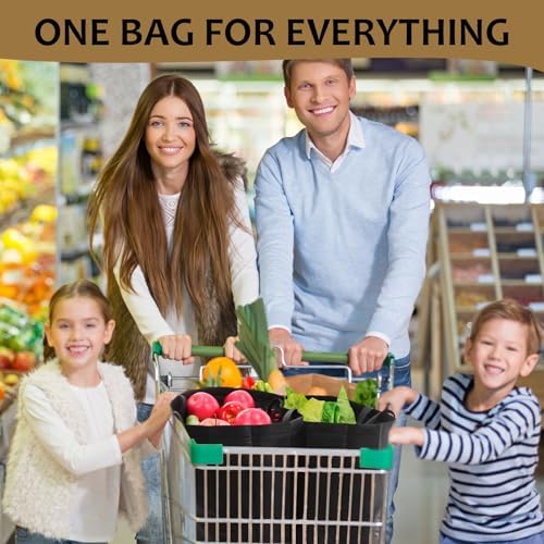 25 Pcs Reusable Tote Bag with Handles Bulk 16.1'' x 6.3'' x 11.8'' Extra Large Non Woven Grocery Shopping Bags for Shop Events Boutiques Retail Store(Black) - Image 7