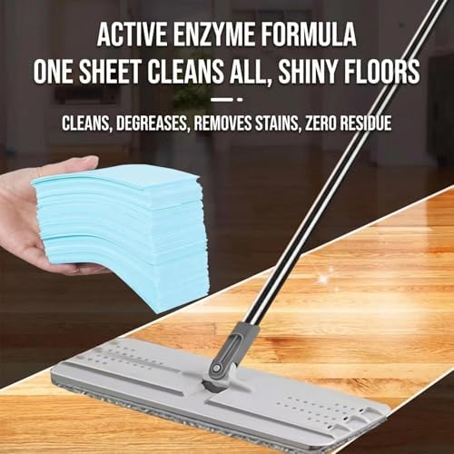 Floor Cleaning Tablets, Concentrated Dissolvable Floor Cleaner for Tile, Hardwood, Laminate & Marble, Water Soluble Deep Cleaning Solution Sheets for Mop and Robot Vacuum (Blue, 100) - Image 3