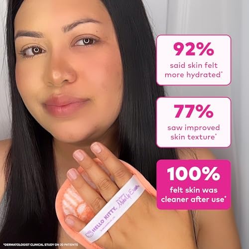 The Original Makeup Eraser 7-Day Set, Erase All Makeup With Just Water, Including Waterproof Mascara, Eyeliner, Foundation, Lipstick, Sunscreen, and More! Hello Kitty Pastel, 7 ct. - Image 5