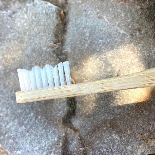 Adult Natural Bristle Toothbrush [4-Pack], Castor Bristles, 100% Biodegradable, Plant Based Bristles and Bamboo Handle - Image 4