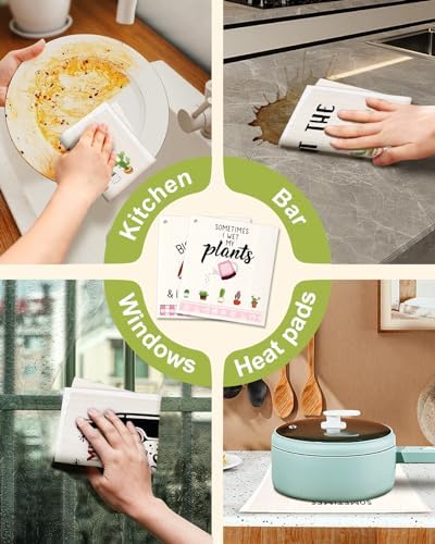 Miss Adola Swedish Dishcloths for Kitchen - 5 Pack Reusable Dish Cloths for Washing Dishes Absorbent Cute Funny Kitchen Towels Cleaning Sponge, Funny Kitchen - Image 6