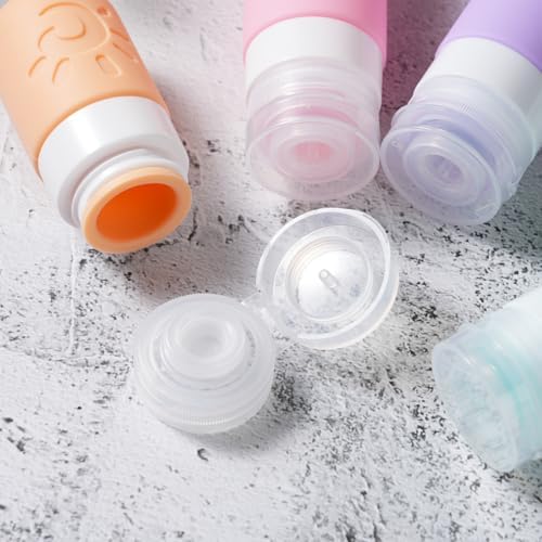 Zafit 18 Pack travel Bottles for Toiletries, TSA Approved Silicone Travel Containers Leak Proof Refillable Travel Accessories for Shampoo Conditioner Lotion Body Wash(Multicolored C) - Image 3