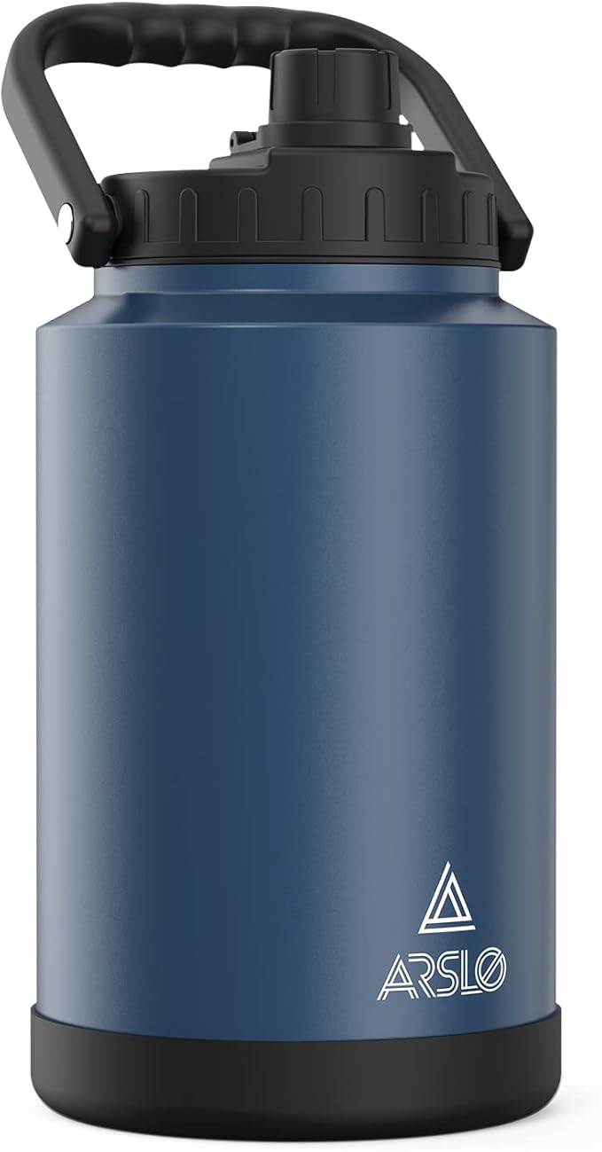 large Insulated Water Jug With Handle, One Gallon Insulated Water Bottle, 1 Gallon Stainless Steel Water Jug