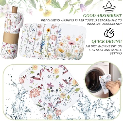 36 Pack Reusable Kitchen Cloths Cotton Towels, Wildflowers - Image 2