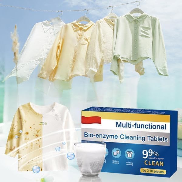 Multifunctional Bio-Enzyme Cleaning Tablets - 10pcs Powerful, Quick-Dissolving, Easy-to-Use Cleaning Solution for Home & More (3 Pcs) - Image 2