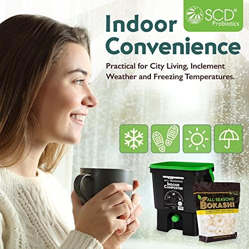 All Seasons Indoor Compost Kit, 4.4 Gal Black Organko Bin Plus 2 lb Bokashi - Image 3