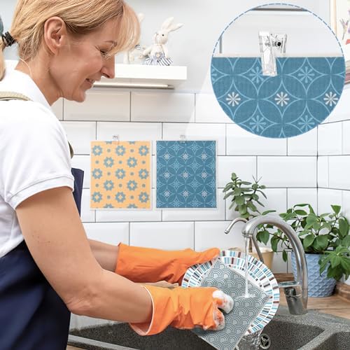 6 Pack Swedish Dishcloths for Kitchen, Geometric Pattern Swedish Rags - Image 5