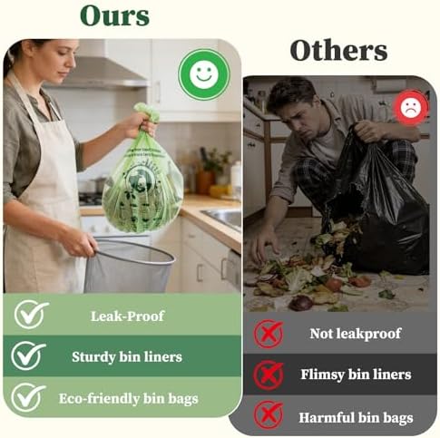 Small Trash Bags 1.2 Gallon, 120 Count Bathroom Garbage Bags, Compost Bin Liners for 1-2 Gallon Trash Can, Small Trash Bags Bathroom Strong and Tough for Kitchen Office - Image 6