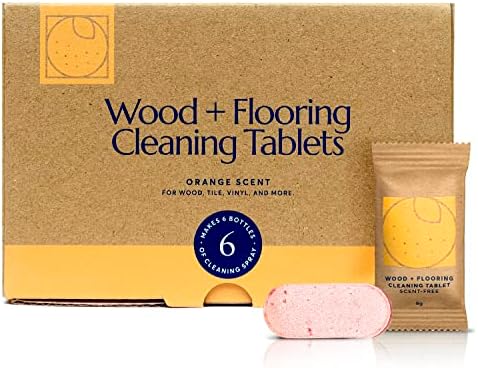 CLEANOMIC Wood and Flooring Cleaning Tablets (6 Pack) - All-Purpose Multi-Surface Household Cleaner Tablets (Orange Scent) by Cleanomic