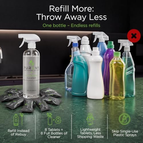 Multi-Purpose Cleaning Starter Kit – Refillable Spray Bottle with 8 Cleaning Tablets – All-Purpose Cleaner for Kitchen, Bathroom, Glass & More – Eco-Friendly Cleaning System - Image 5