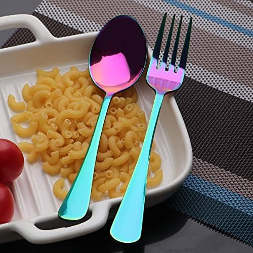 Travel Utensils Set with Case Reusable Portable Cutlery Set Stainless Steel 8pcs Including Dinner Knife Fork Spoon Chopsticks Straws(Rainbow) - Image 4