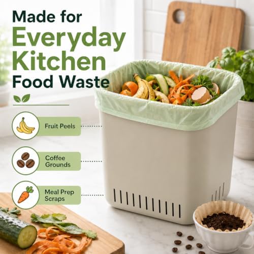 30 Count 6 Gallon Compostable Trash Bags for Kitchen Food Waste and Scraps - Image 3
