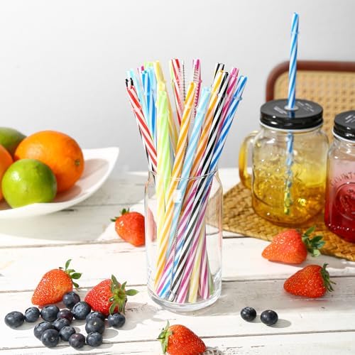 25 Pack 10.5" Plastic Reusable Replacement Drinking Straws - Image 5