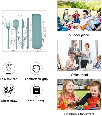 Travel Utensils with Case, Camping Reusable Utensils Set with Case - Image 4