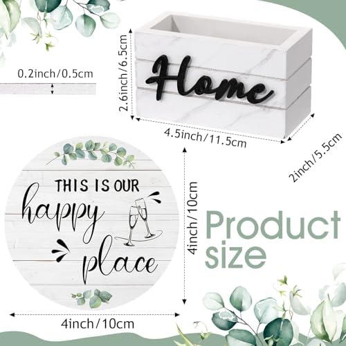 Queekay House Warming Gifts New Home Farmhouse Coasters Set of 6, Sage - Image 2