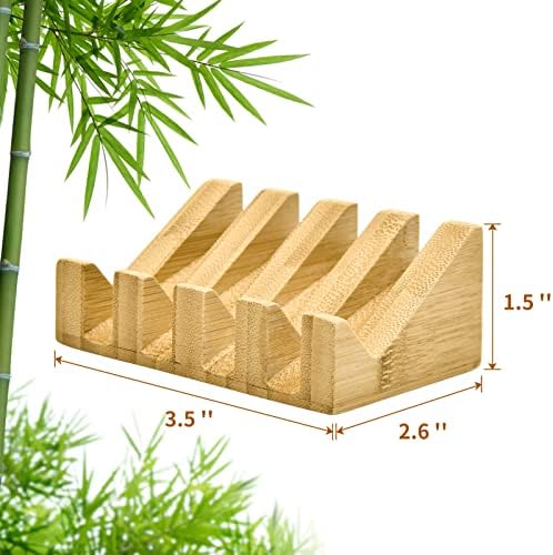 Bamboo Soap Dish Wooden Bar Soap Holder Saver for Shower,1 Pack - Image 2