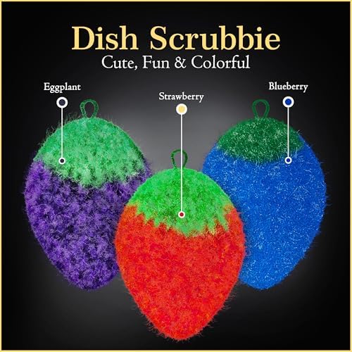 Dish Scrubbie Non-Scratch Dish Scrubber-Long Lasting & Odorless, Safe on Non-Stick, Cast Iron, Glass and Other Surfaces, Reusable Kitchen Sponge Alternative for Kitchen, Bathroom & Floors (Pack of 3) - Image 2