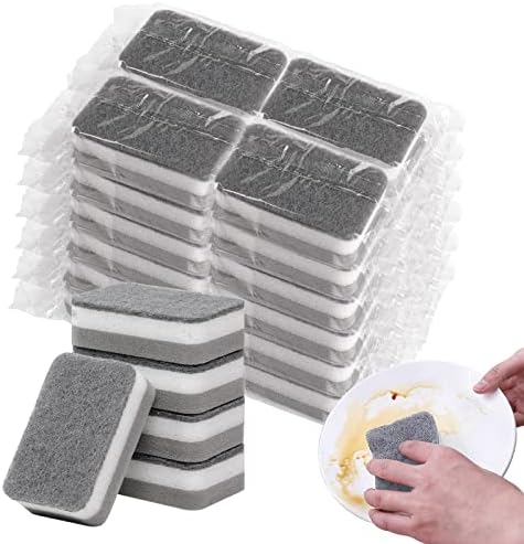 Sponge Individually Wrapped Kitchen Dishwashing Sponge Scouring Pad 24 Pack by KRIZJUES