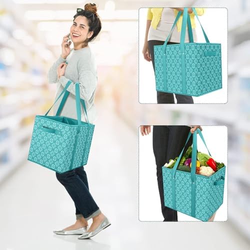 Reusable Grocery Bags 3 Pack, Foldable & Water Resistant Shopping Bags - Image 2