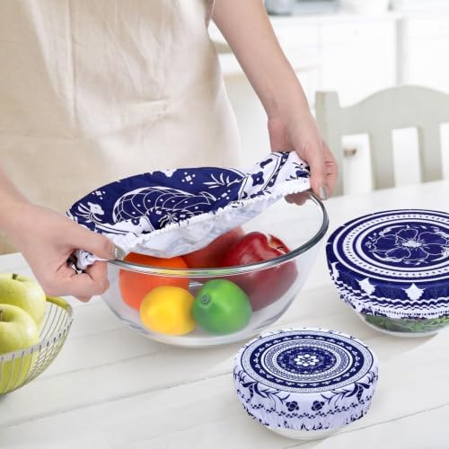 5Pcs Bowl Covers Reusable,Cloth Bowl Cover for Bread Proofing - Food Cover - Image 3