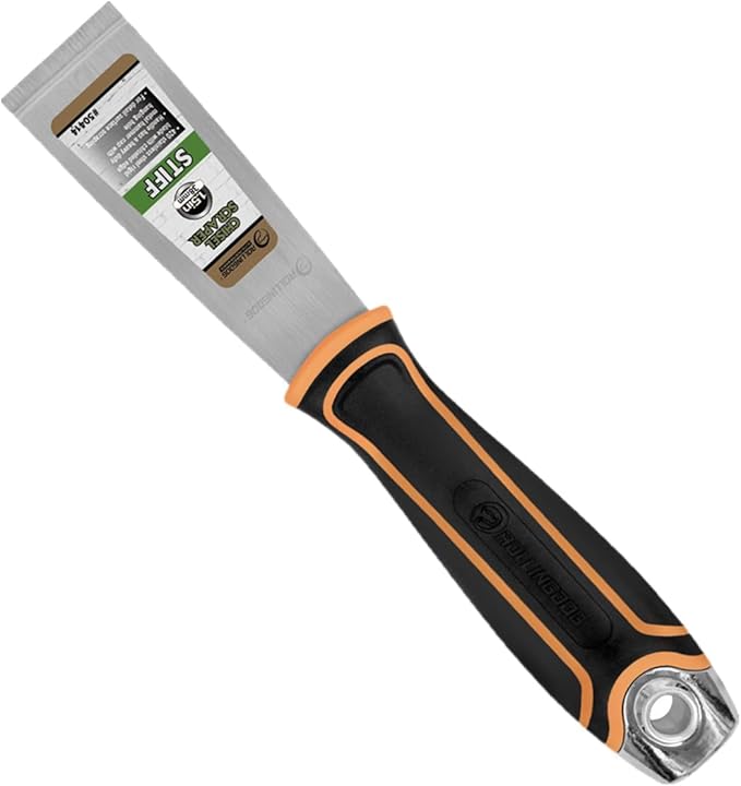 ROLLINGDOG 1.5 Inch Stiff Putty Knife - Stainless Steel Chisel Paint Scraper Tool for Wallpaper Stripping