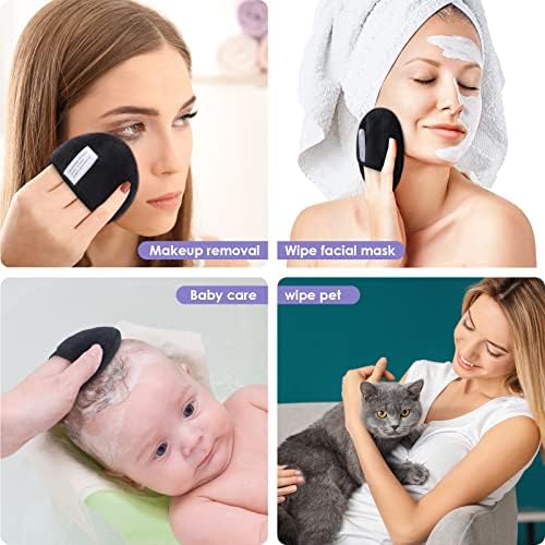 SUNLAND Reusable Makeup Remover Pads for Face,Eyes,Lips 6 Pack Black - Image 6