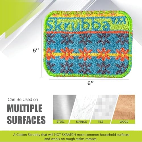 Wet-it! Skrubba 6-Pack Reusable Dish Scrubbers – Non-Scratch Scouring Pads for Kitchen & Household – Eco-Friendly, Dishwasher Safe Scrub Sponges for Dishes, Pots & Pans (Vogue) - Image 2