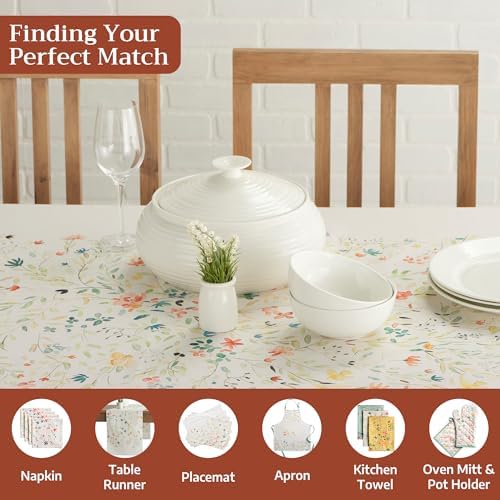 Maison d' Hermine Table Cloth Rectangle Table Reusable 100% Cotton 60"x108" - Image 4