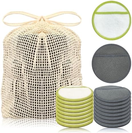 Chloven 16 Pack Reusable Makeup Remover Pads - Soft Bamboo Cotton Rounds by ChlovenUS