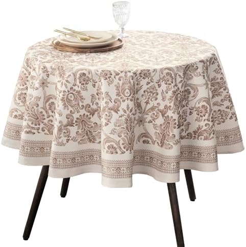 Maison d' Hermine Table Cloth Round Table Reusable 100% Cotton 63" Diameter by MaisondHermine