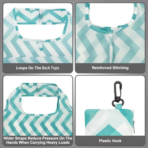 HOLYLUCK Reusable Grocery Bags,Heavy Duty Foldable Shopping Tote Bag (Standard, Geometric Patterns) - Image 4