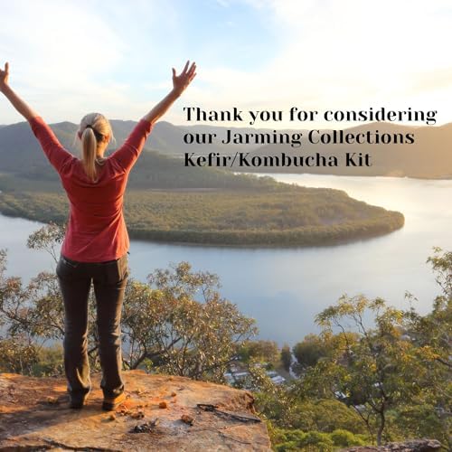 Jarming Collections Complete Kefir Starter Kit/Kombucha Fermentor Kit-1 Mason Jar Wide Mouth-Plastic Storage Lid - HIC(4 Inch) Nylon Mesh Strainer-Cotton Cloth Cover and Wood Spoon (Half Gallon) - Image 6