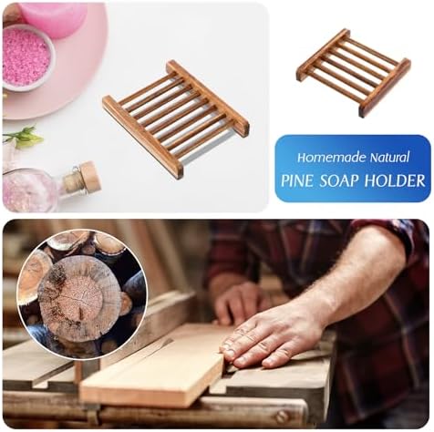 Sawysine 50 Pcs Bamboo Soap Holder Self Draining,Charcoal Color - Image 3