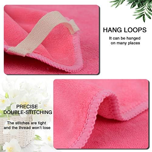 SINLAND Brushed Microfiber Facial Cloths Fast Drying Washcloth 12inch x 12inch Absorbent Face Wash Cloth Soft Makeup Remover Cloths - Image 2