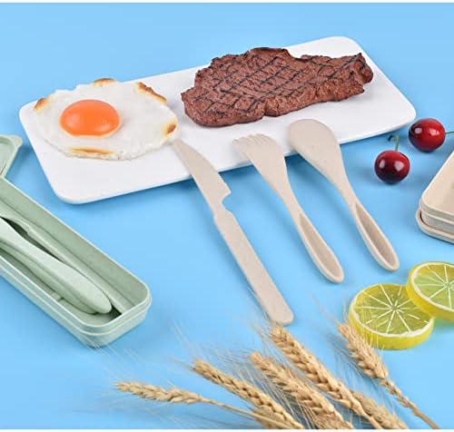 2 Sets Travel Utensils with Case, Portable Camping Cutlery Set - Image 6