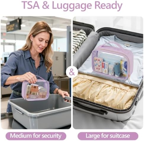 PACKISM Clear Makeup Bag Travel - Velvet Side TSA Approved Toiletry Bag - Image 2