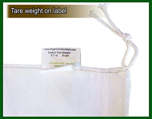 Reusable Cloth Produce Bags - Organic Cotton Cloth Vegetable Bags - Reusable Bulk Sacks for Grocery and Produce - Flour Sack Cotton Muslin Vegetable Storage Sacks (2 XL, 2 L, 2 M, 2 S) - Image 3