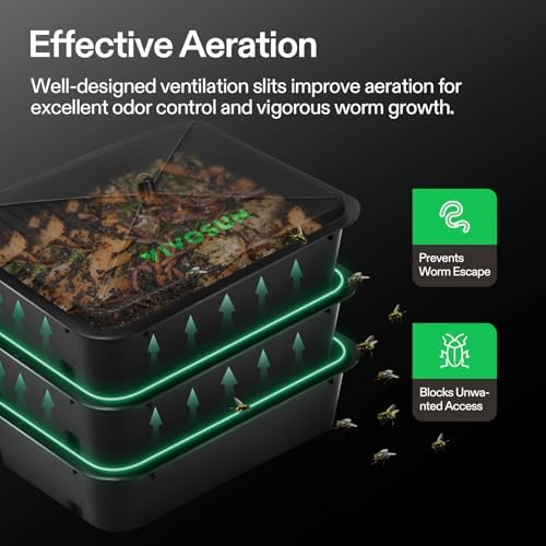 VIVOSUN 3-Layer Worm Compost Bin, 30L Worm Composter - Image 4